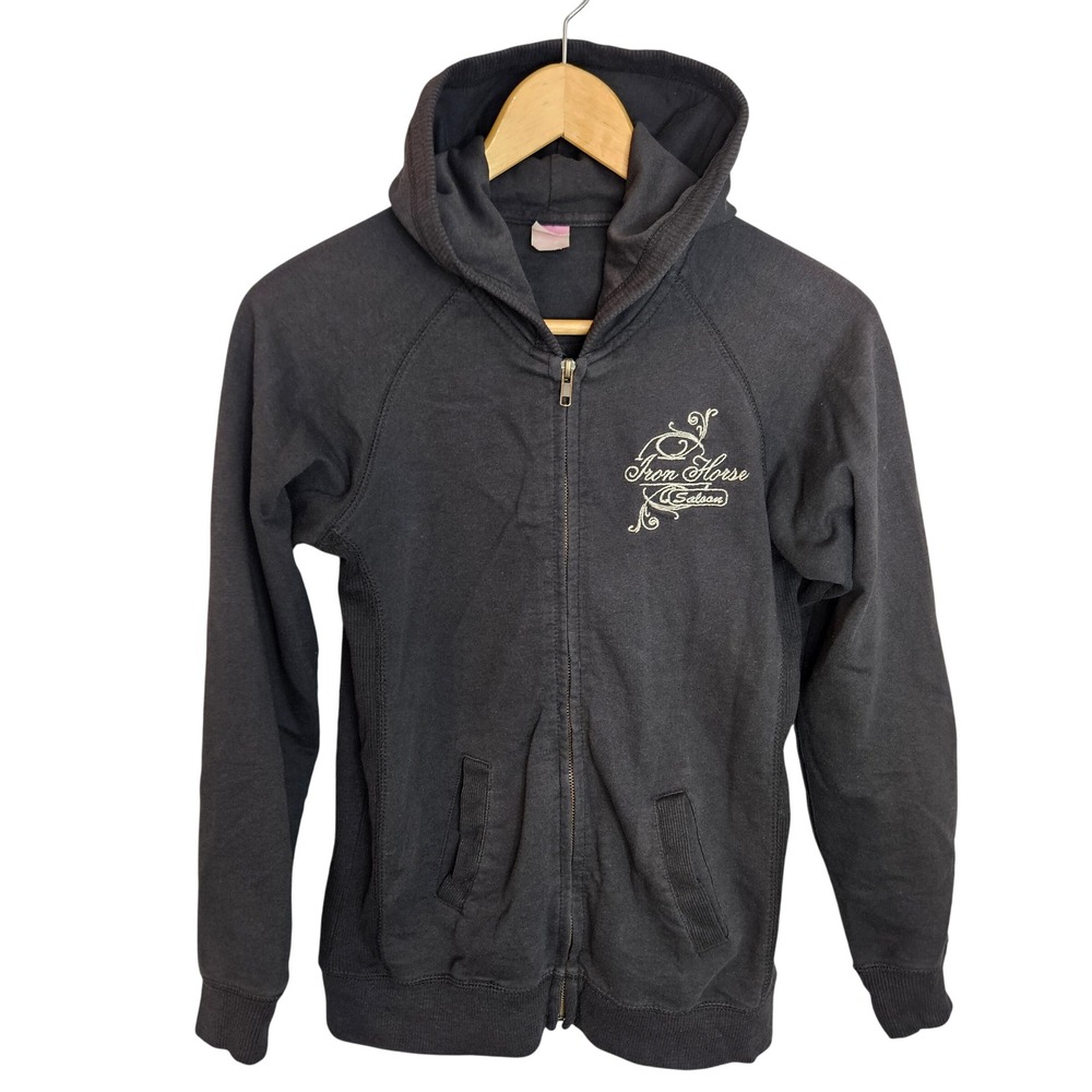 Victory Motorcycles Iron Horse Saloon Womens Black Full Zip Hoodie Embroidered